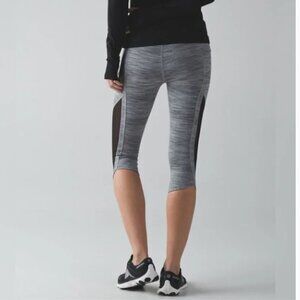 Lululemon Sun Runner Crop Space Dye Camo Seal Grey Deep Coal/Black 6